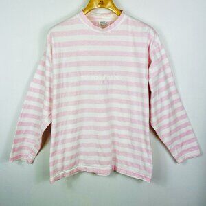 Vtg 90s Guess By Georges Marciano Striped Shirt Sz M Asap Rocky Pink White Y2K
